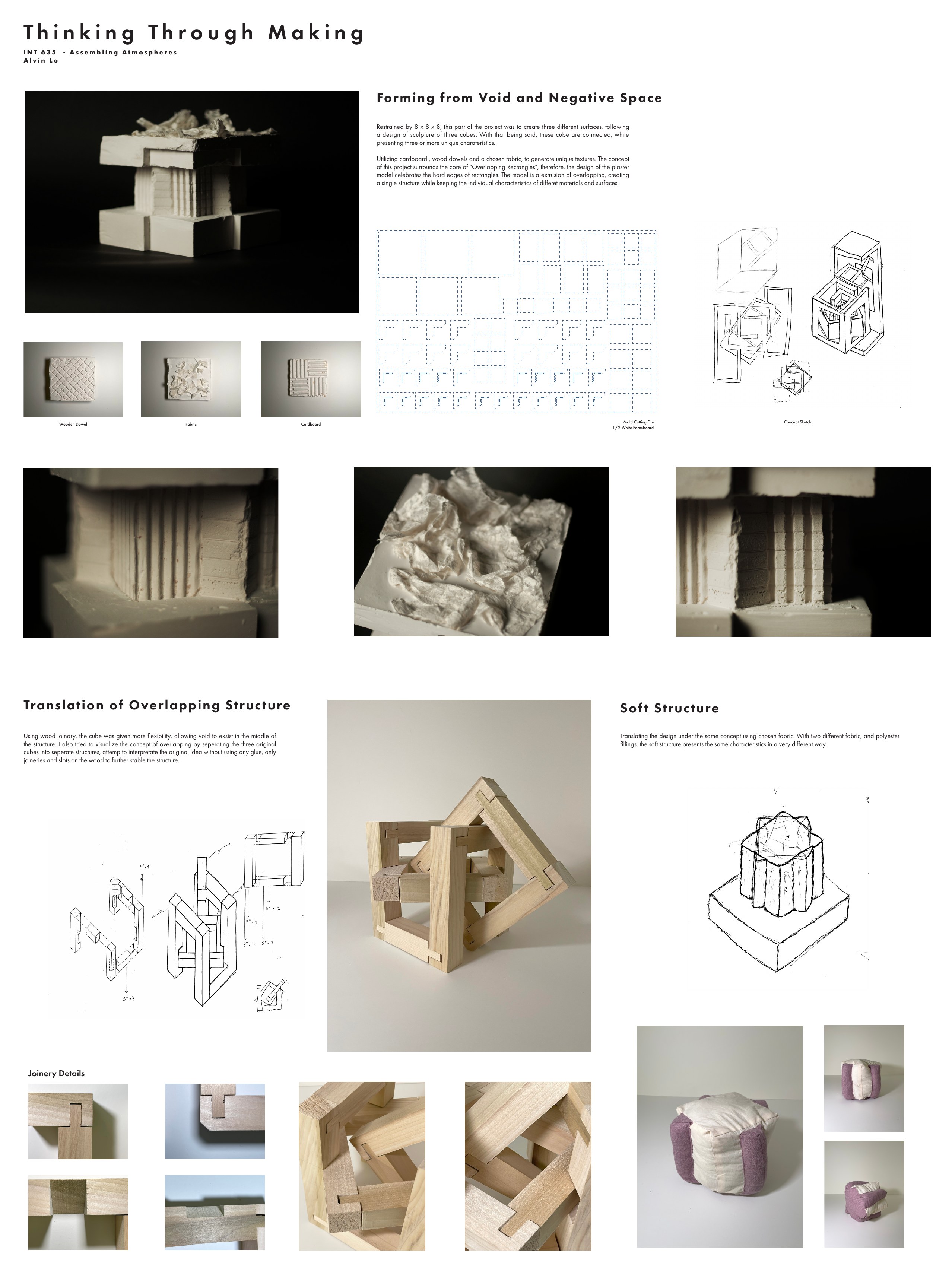 Thinking Through Making presentation poster documenting all three model studies