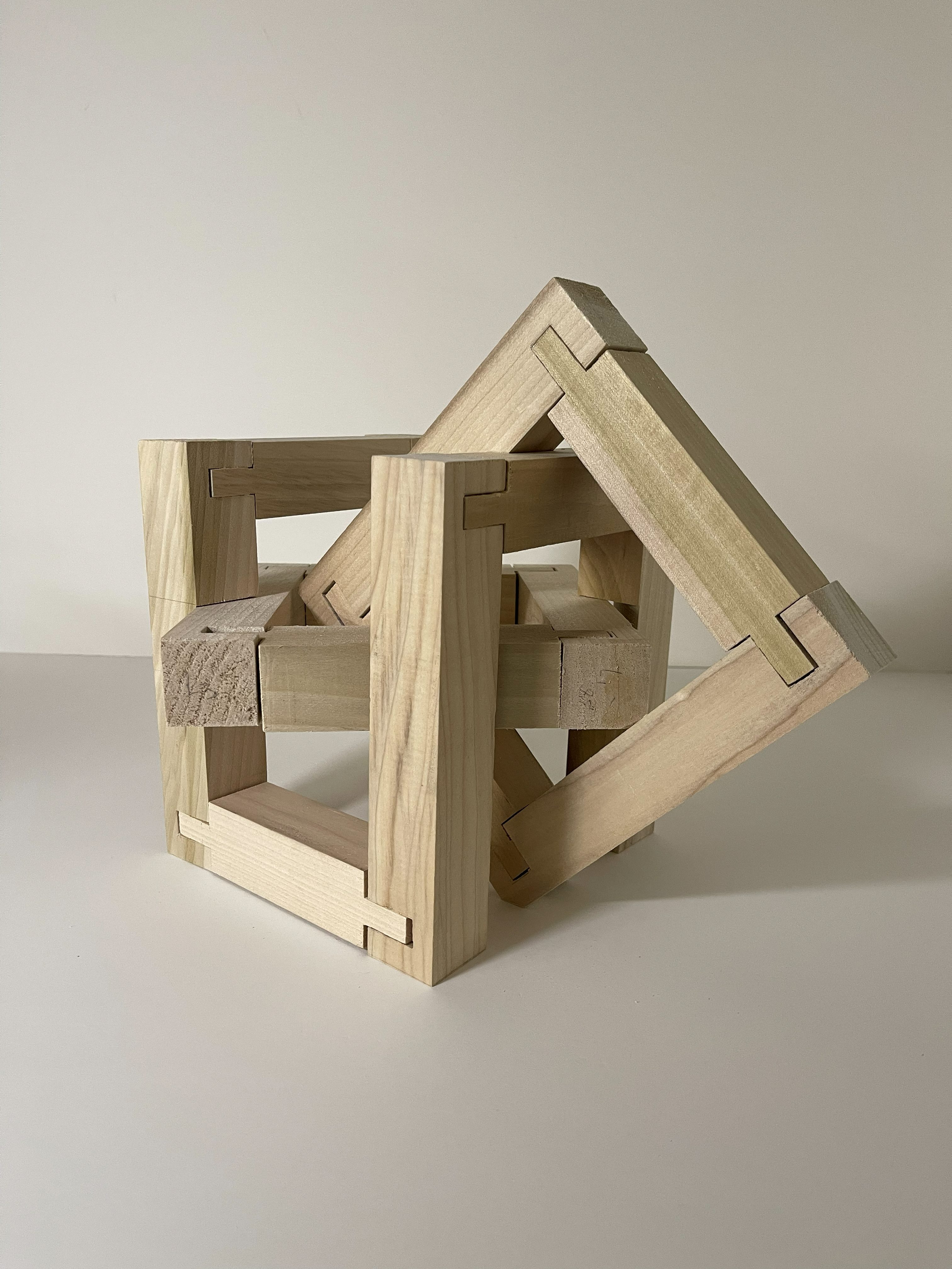 Complete interlocking wooden model