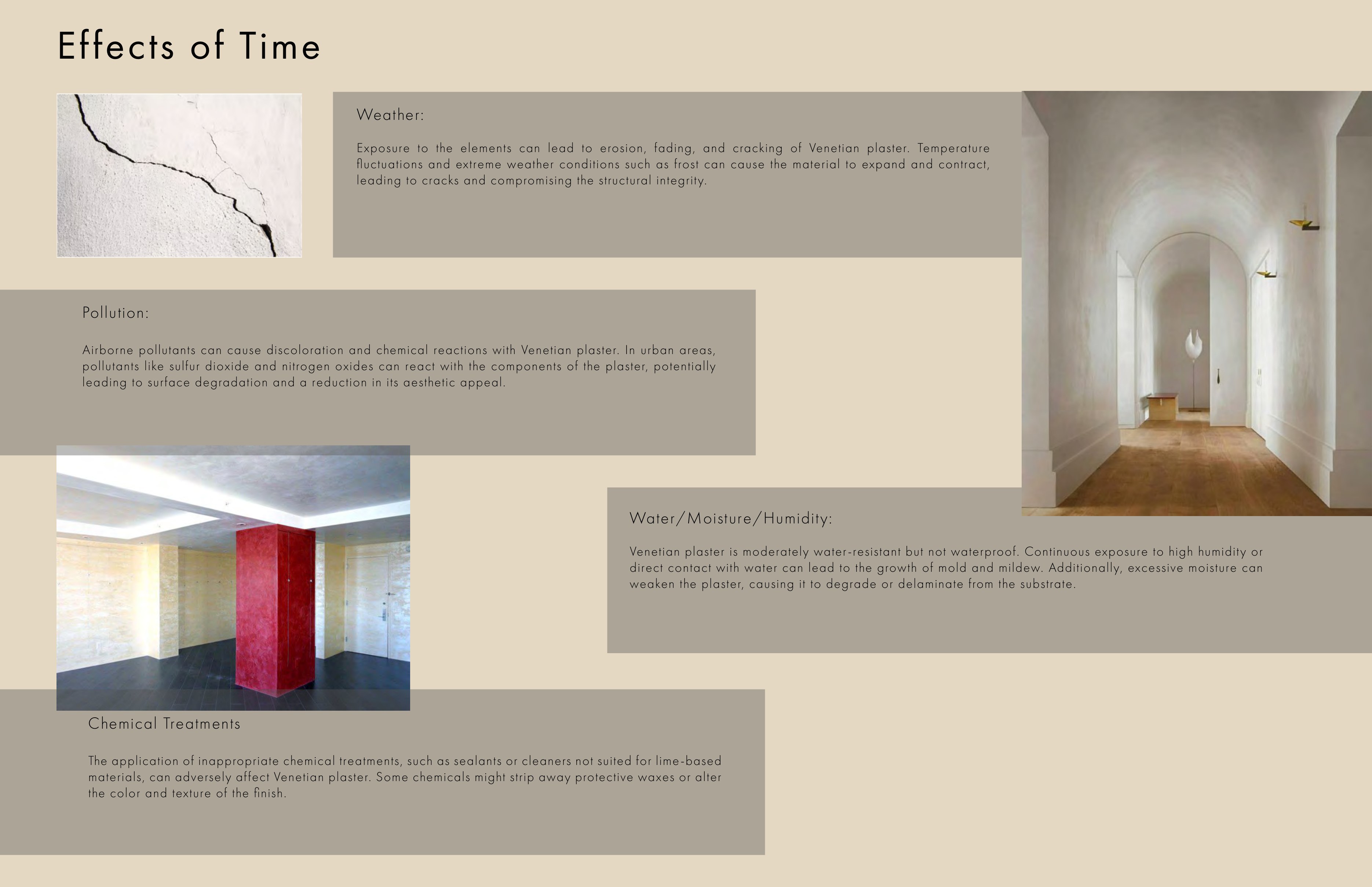 Study of Venetian plaster's effects over time