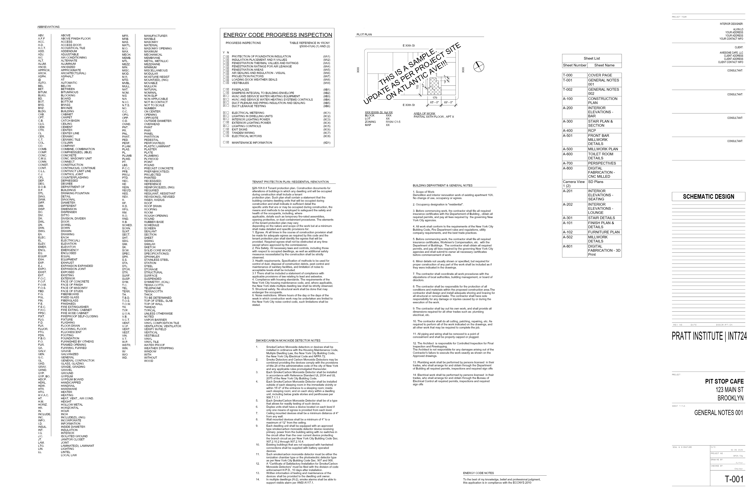 Revit Work Samples drawing set page 2
