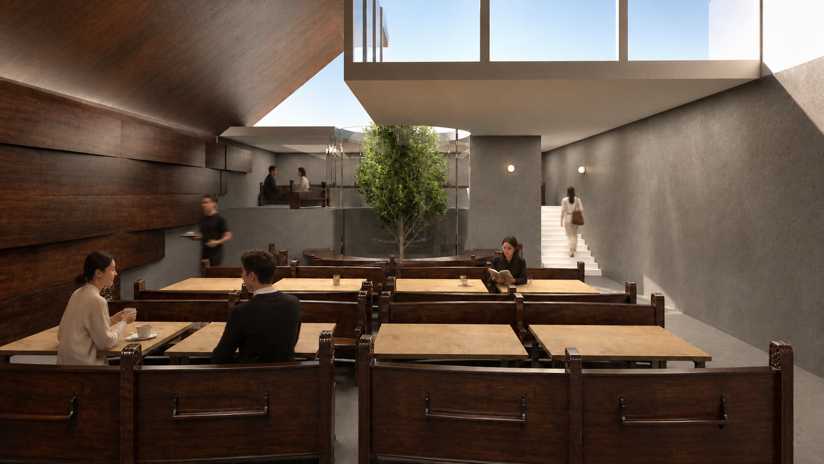 Present Absence rooftop cafe rendering