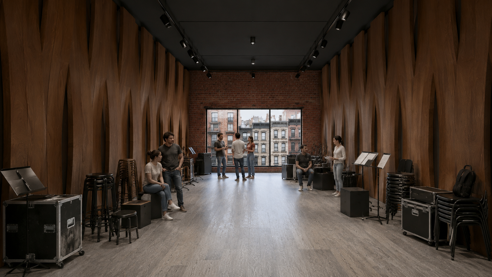Present Absence rehearsal room rendering