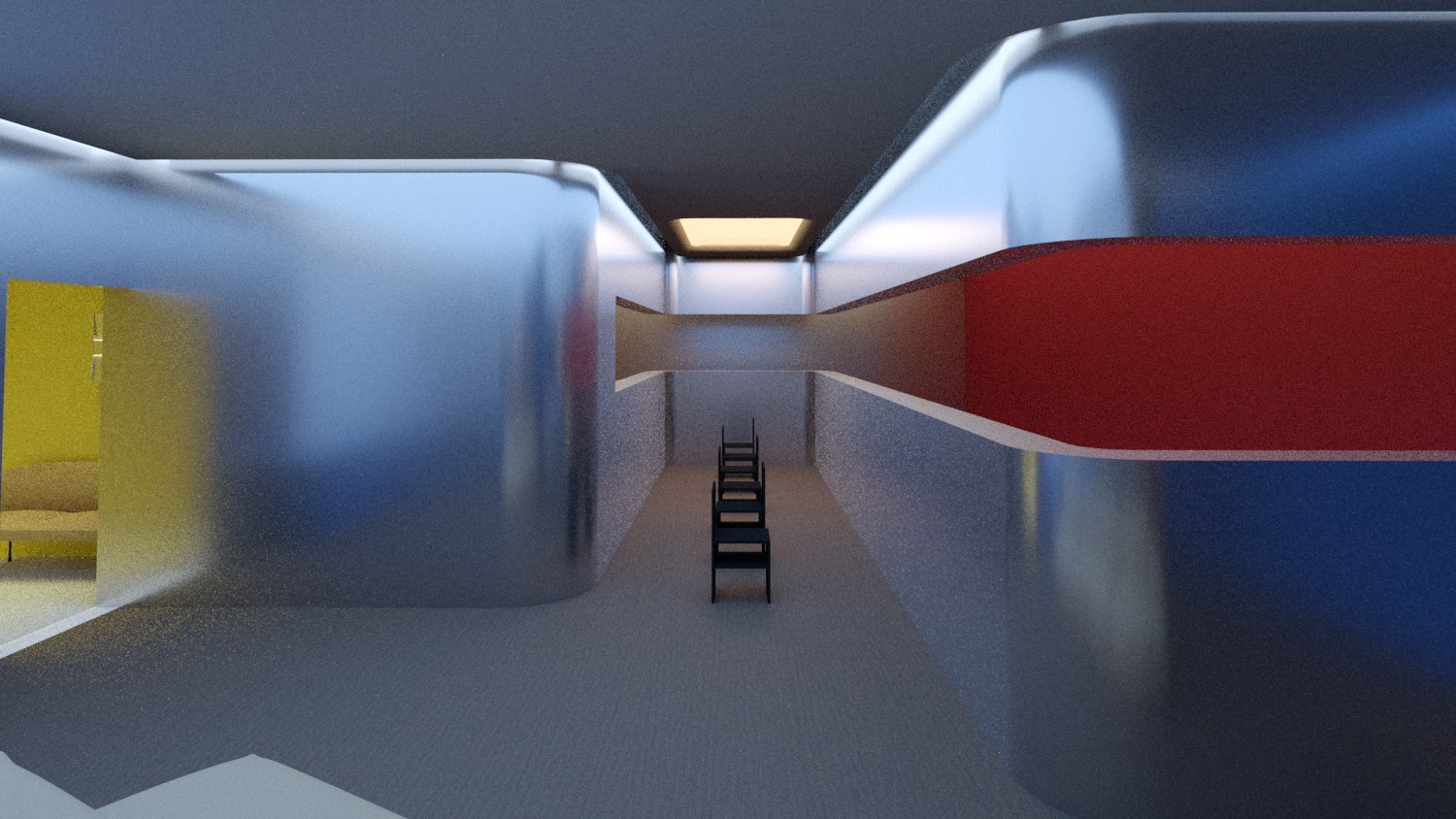 City Pop blue passage rendering